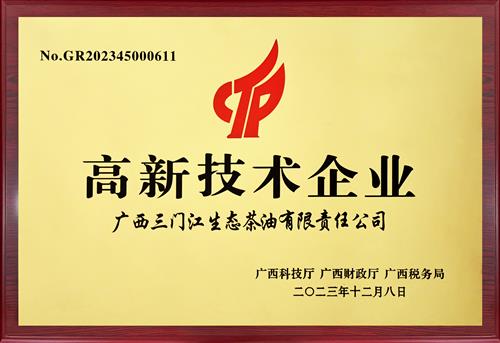 高新技术企业证书